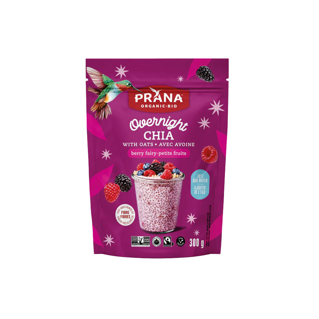 overnight chia avec avoine petits fruits Prana - La Boite à Grains