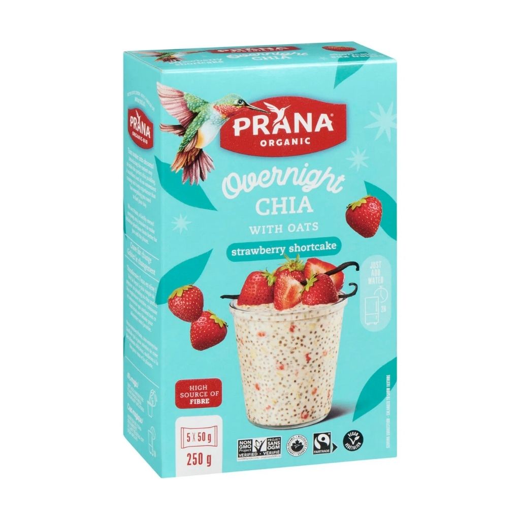 Overnight chia shortcake aux fraises Prana - La Boite à Grains