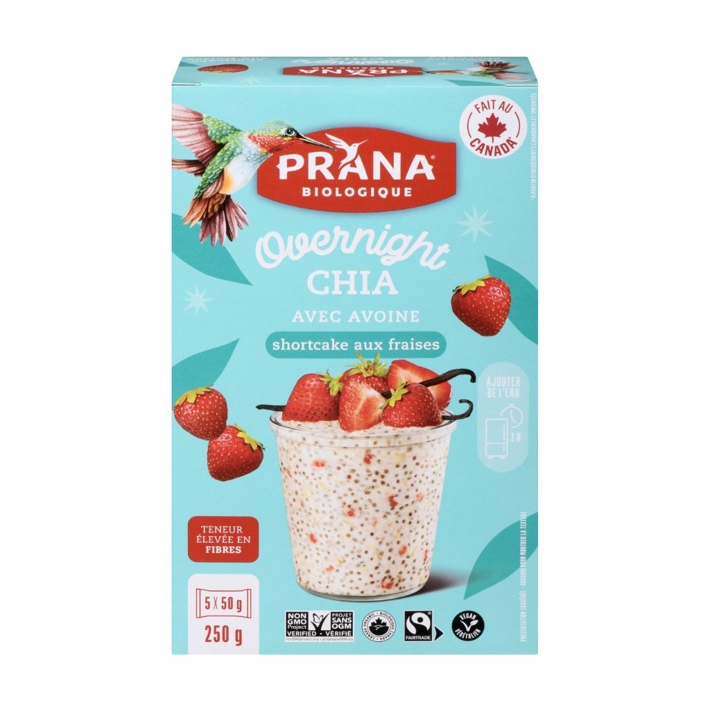 Overnight chia shortcake aux fraises Prana - La Boite à Grains