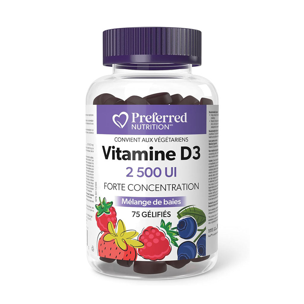 vitamine d3 2500 ui mélange de baies Preferred Nutrition - La Boite à Grains