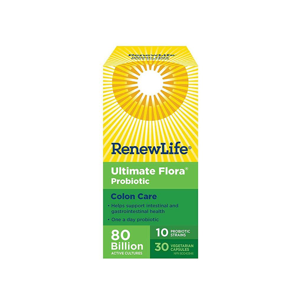 Probiotique Flore Suprême Soins du Côlon 80 Milliards Renew Life - La Boite à Grains