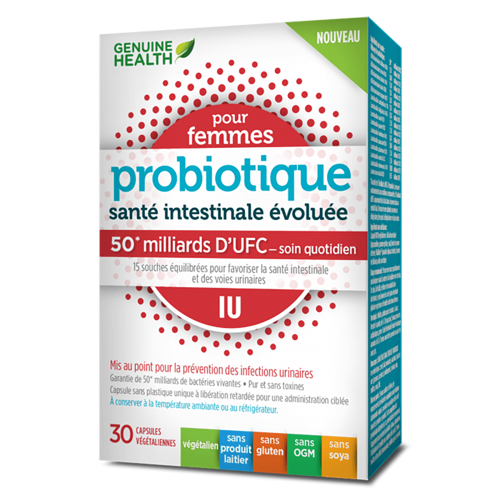 Probiotique Santé Intestinale Évoluée Pour Femmes Voies Urinaires Genuine Health - La Boite à Grains