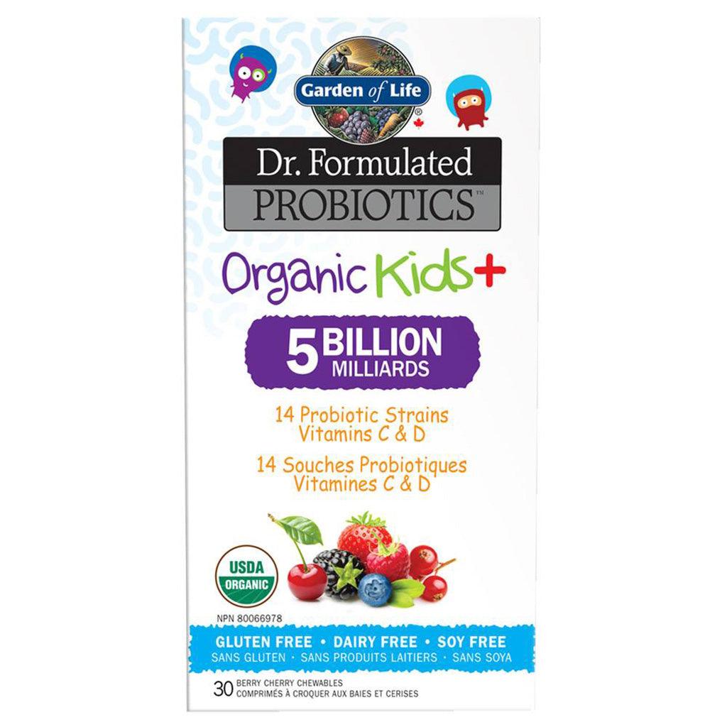 Probiotiques Organic Kids+ 5 Milliards UFC Baies et Cerise Garden of Life - La Boite à Grains