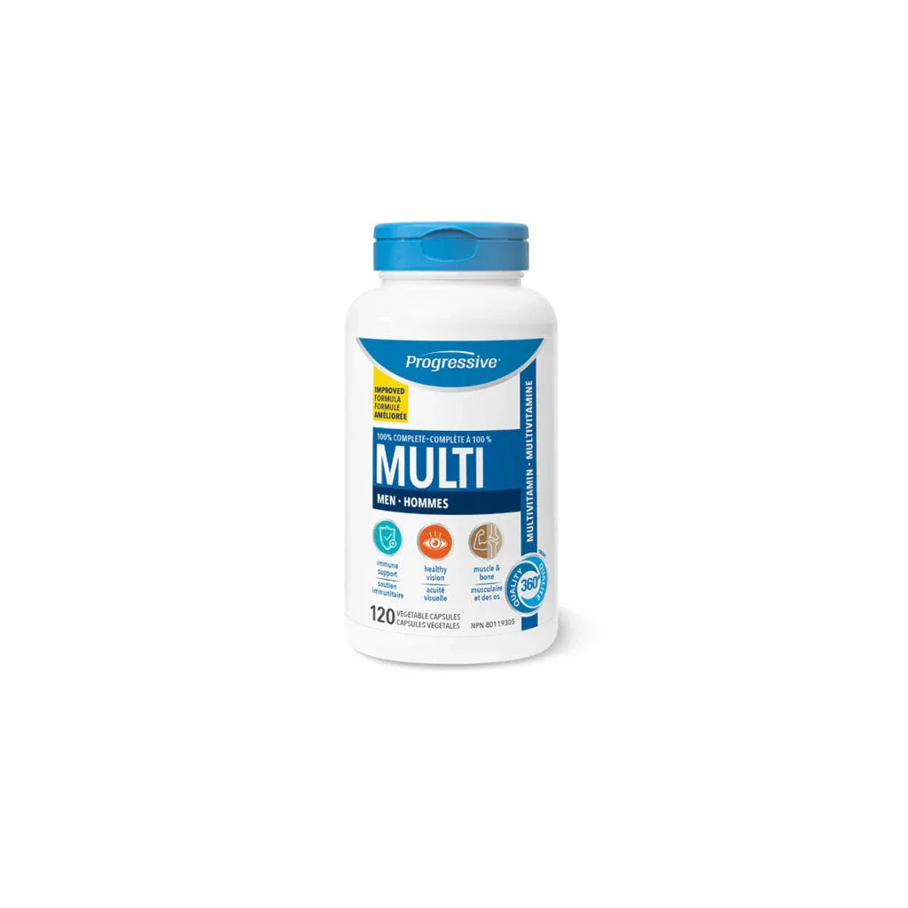 multi men 120 vegetable capsules Progressive - La Boite à Grains