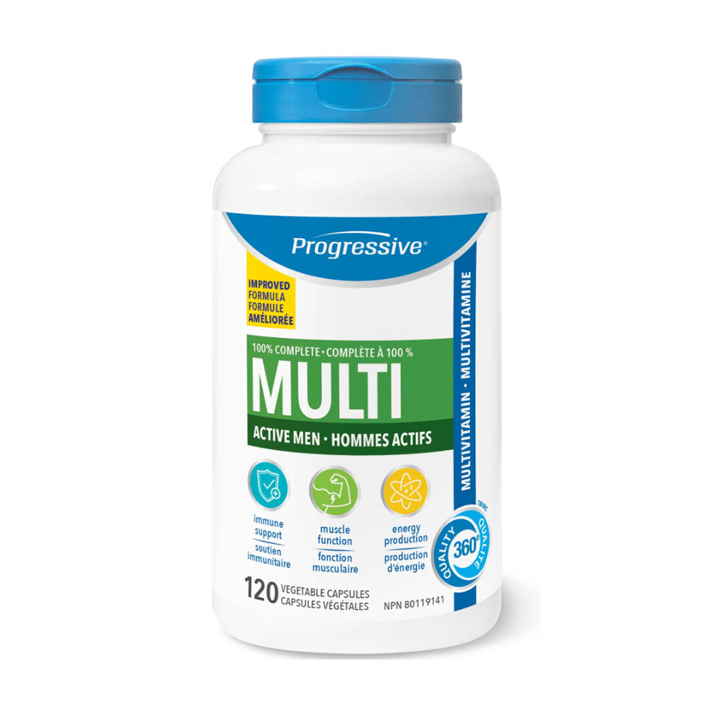 progressive multi hommes actifs multivitamine 120 capsules végétales