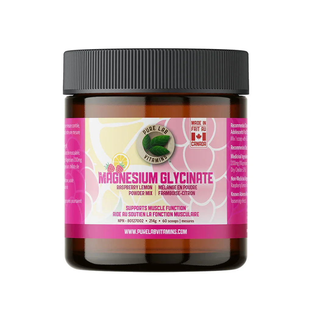 pure lab vitamins magnesium glycinate raspberry lemon mixture powder 214 g