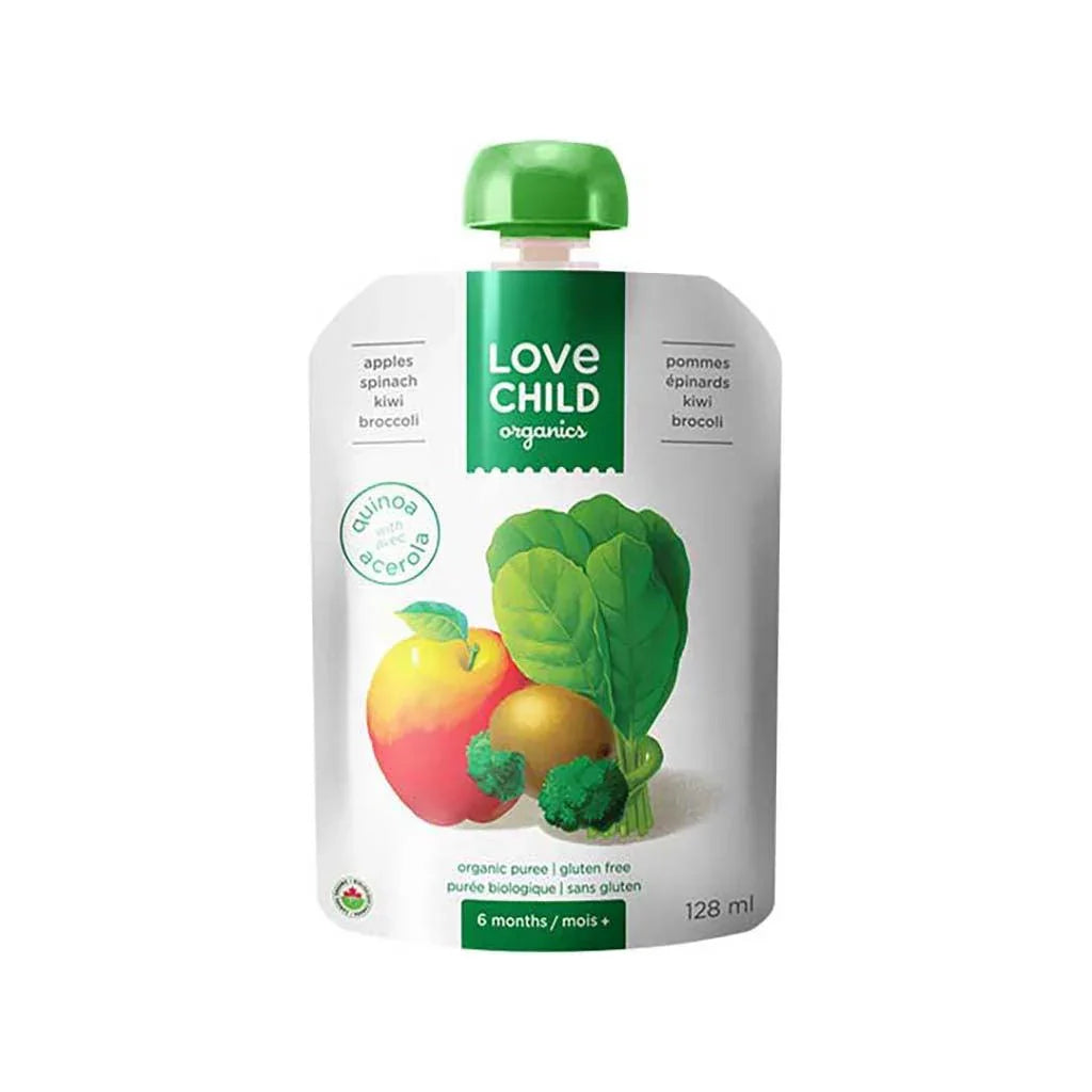 Puree Apple Spinach Kiwi Broccoli Love Child Organics - La Boite à Grains