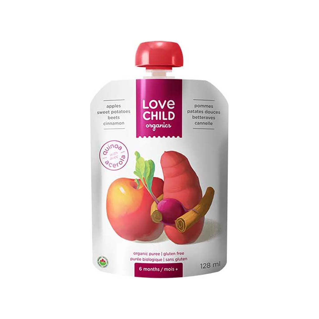 Purée Pommes Patates Douces Betteraves Cannelle Love Child Organics - La Boite à Grains