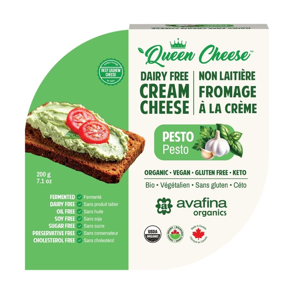 fauxmage à la crème pesto Queen Cheese - La Boite à Grains
