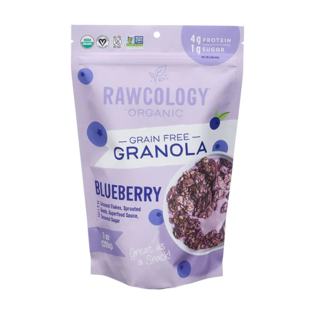Raw Blueberry Granola with Organic Acai Rawcology - La Boite à Grains