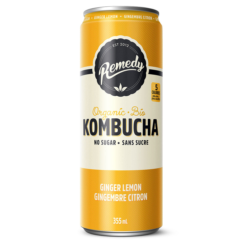 kombucha gingembre citron bio Remedy - La Boite à Grains