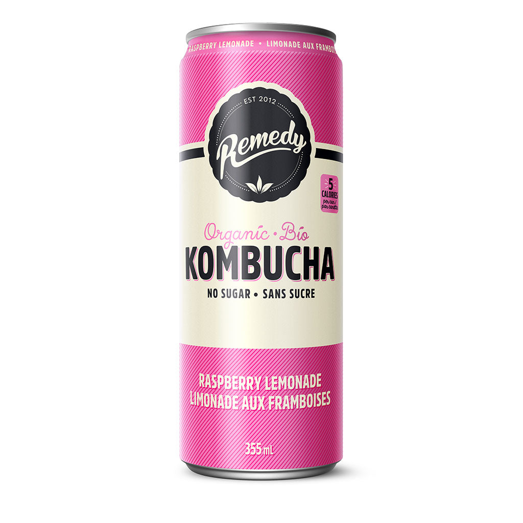 kombucha limonade aux framboises Remedy - La Boite à Grains