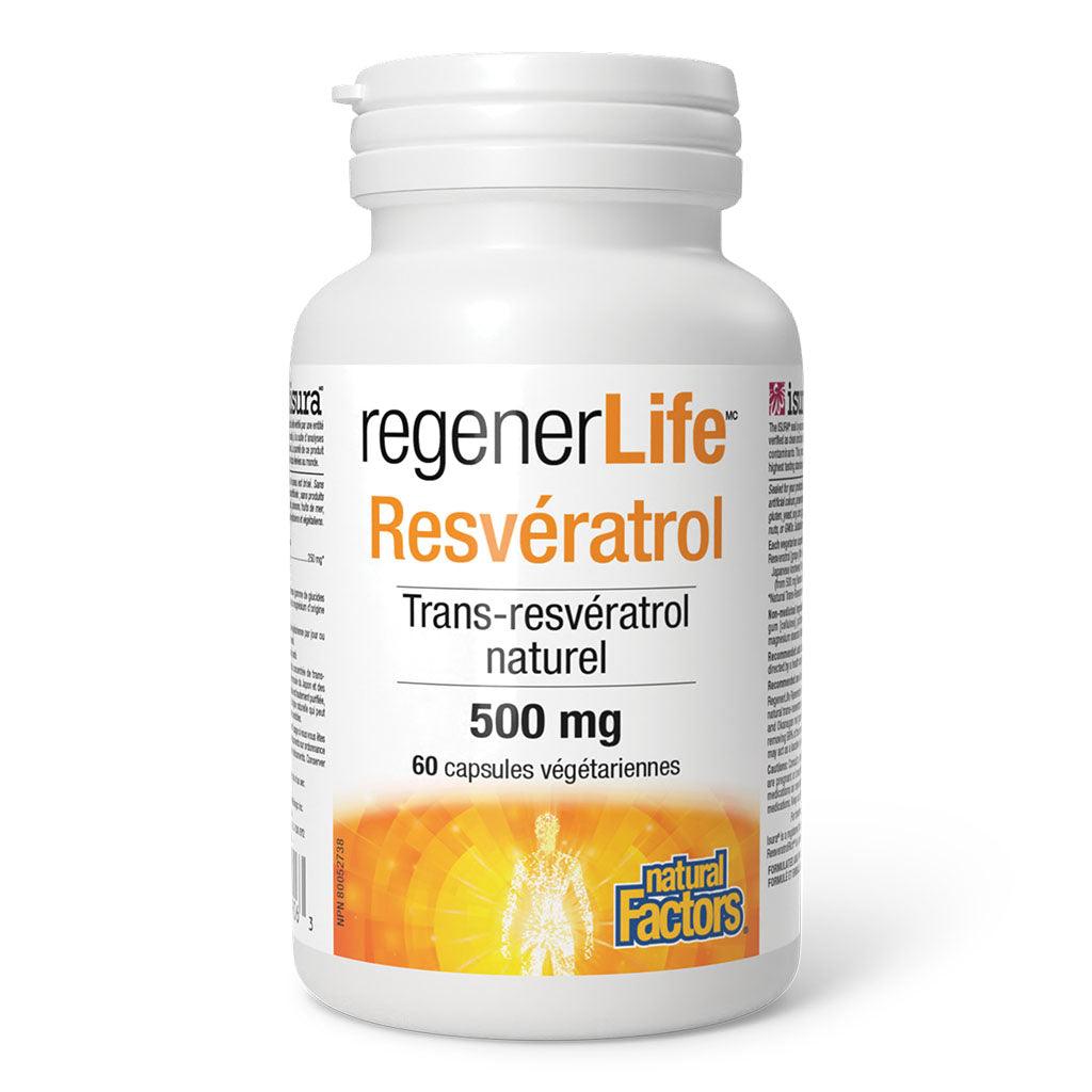 Resvératrol RegenerLife Natural Factors - La Boite à Grains