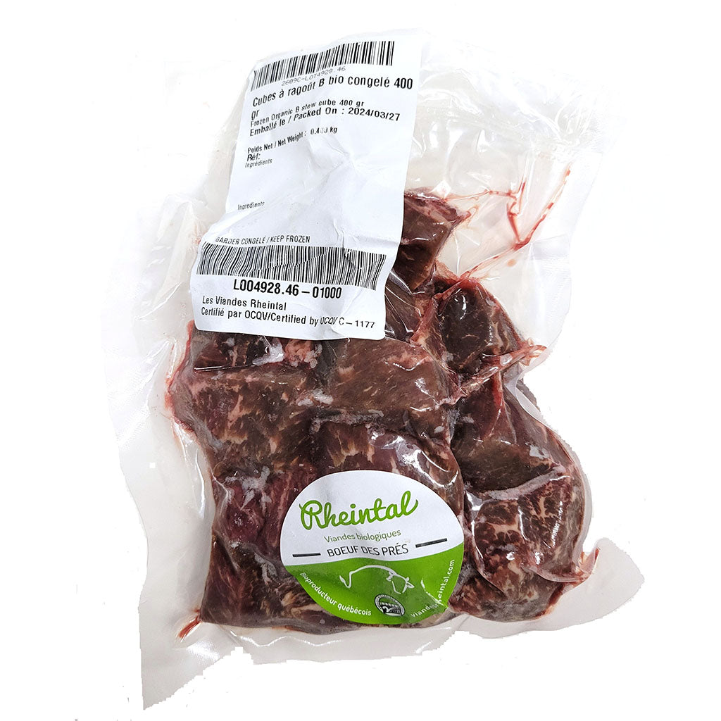 cubes à ragoût de boeuf biologique Rheintal - La Boite à Grains