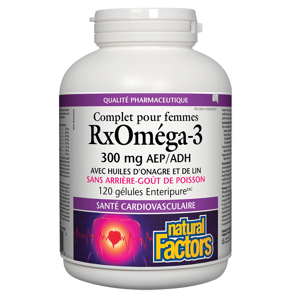 RxOmega-3 Complet pour Femme 300 mg Natural Factors - La Boite à Grains