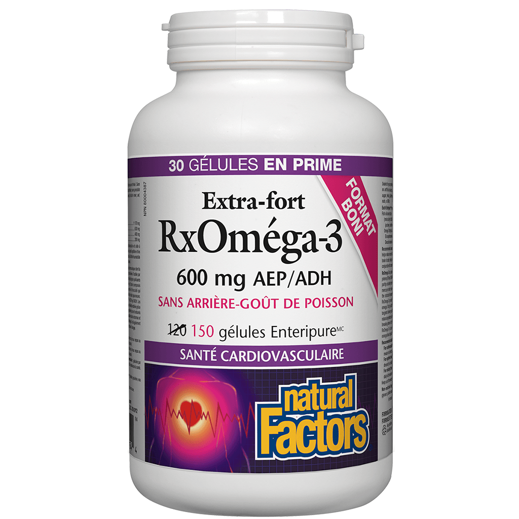 RxOmega-3 Extra-fort 600 mg Natural Factors - La Boite à Grains