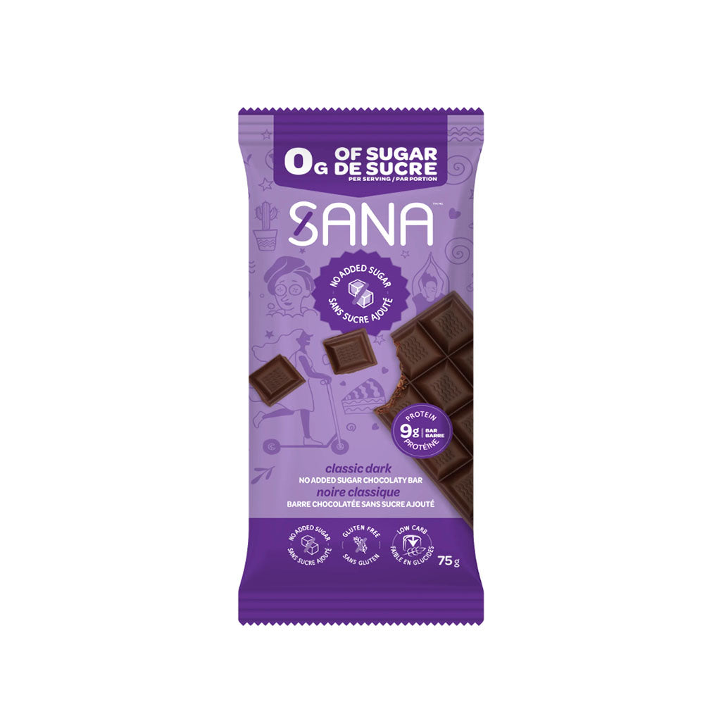 barre chocolatée noire classique Sana - La Boite à Grains