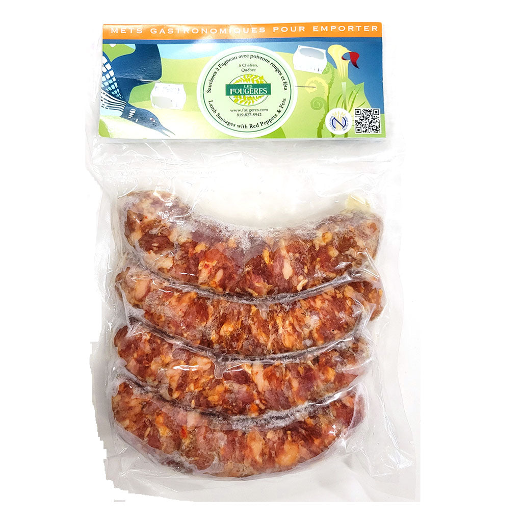 saucisses à l'agneau avec poivrons rouges et feta les fougères 500 g