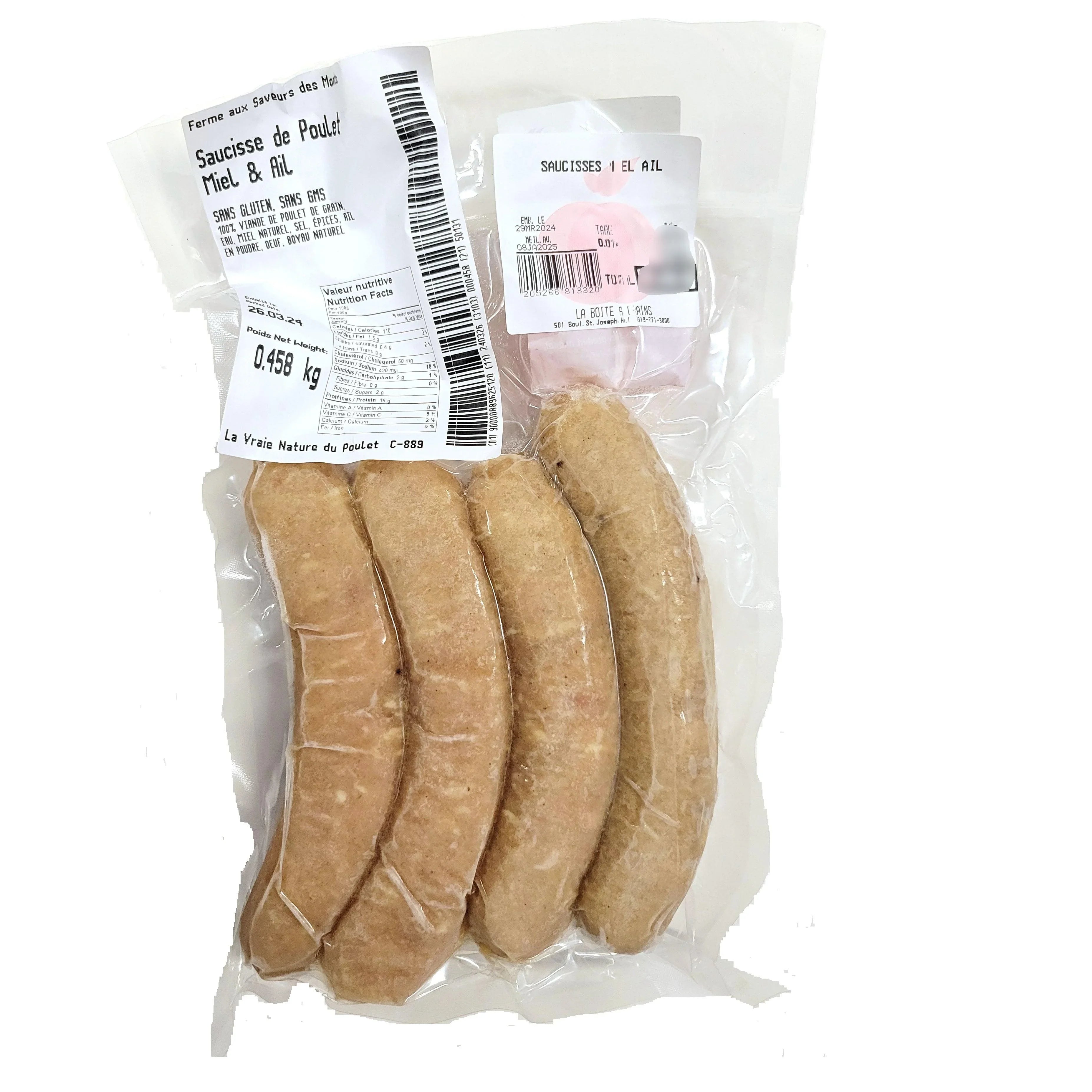 Honey and Garlic Chicken Sausages Saveurs des Monts