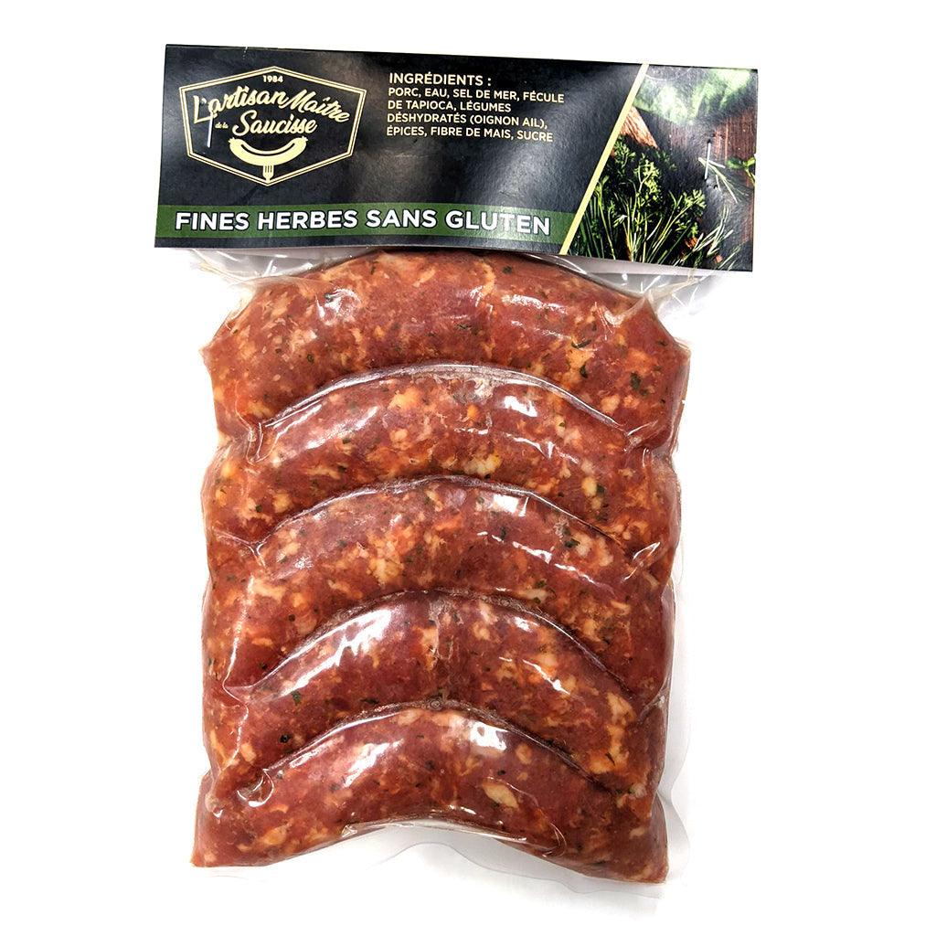 Saucisses Fines Herbes Sans Gluten L'Artisan Maître de la Saucisse - La Boite à Grains