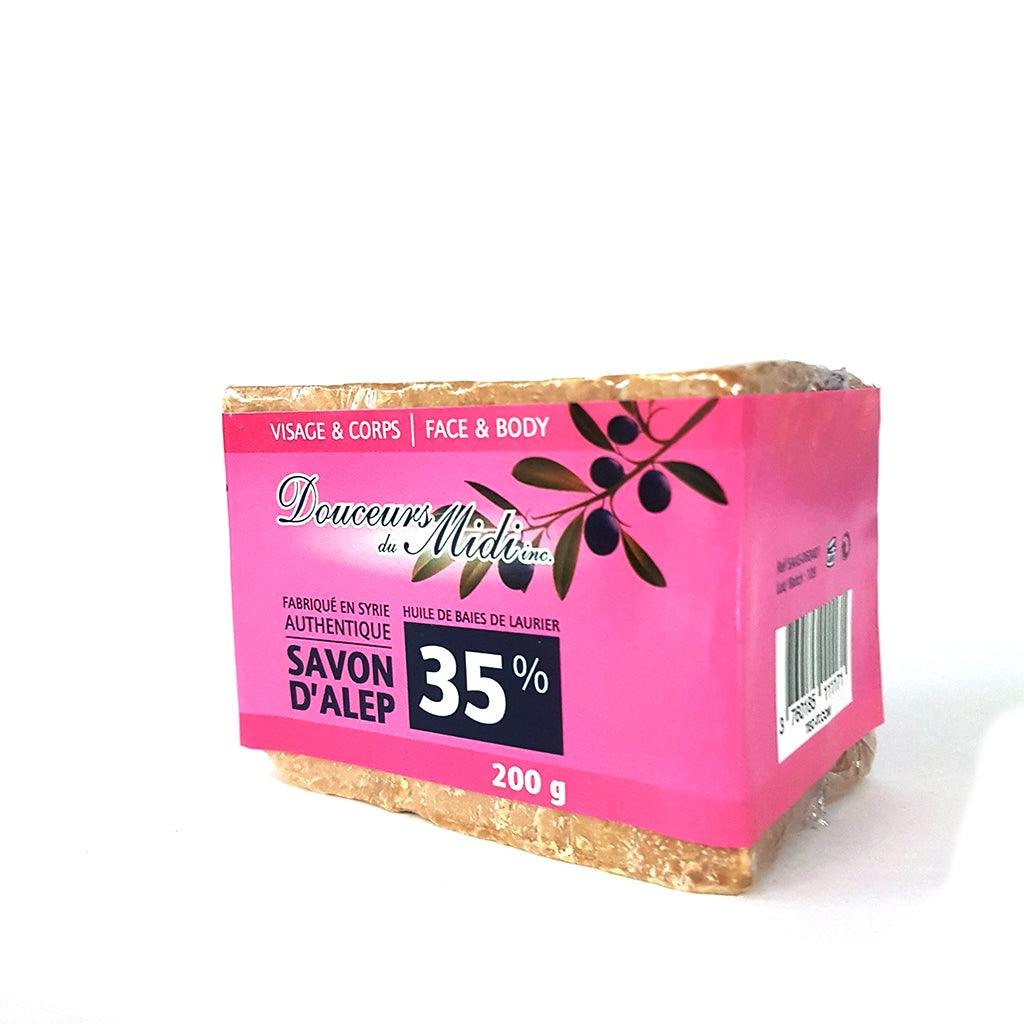 Savon d'Alep à 35% d'Huile de Laurier Douceurs du Midi - La Boite à Grains