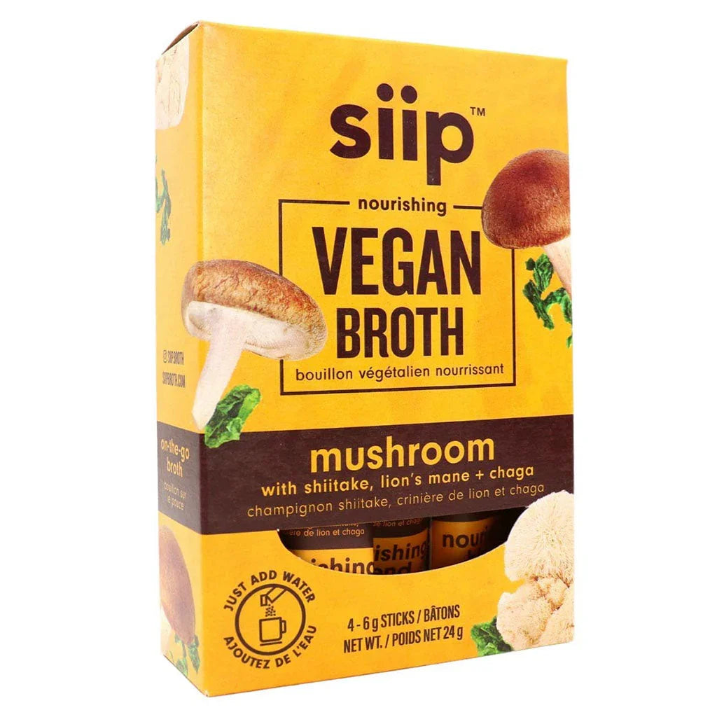 siip nourishing vegan broth shiitake mushroom lion's mane chaga 4 x 6 g