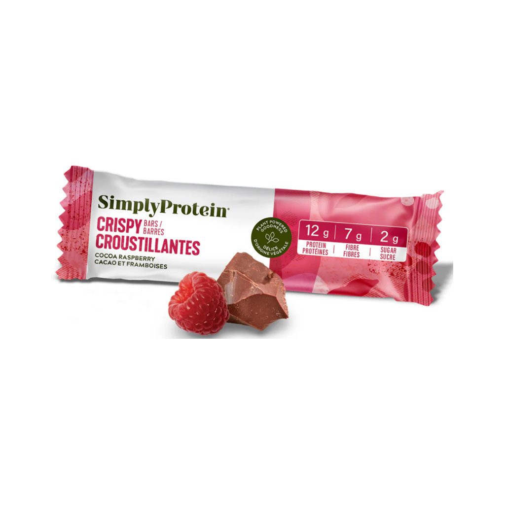 barre croustillante cacao et framboises SimplyProtein - La Boite à Grains