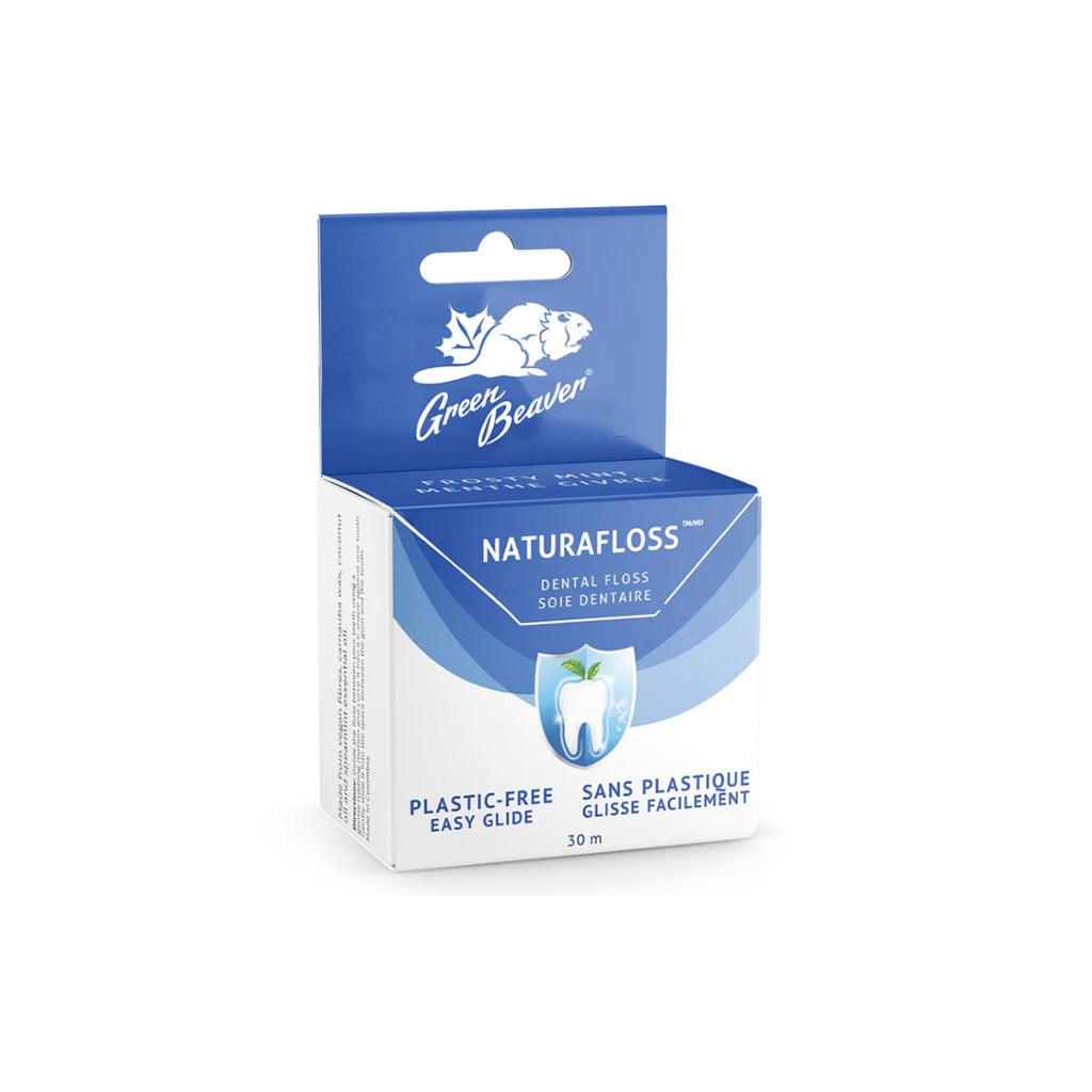 Soie Dentaire NaturaFloss Menthe Givrée Green Beaver - La Boite à Grains
