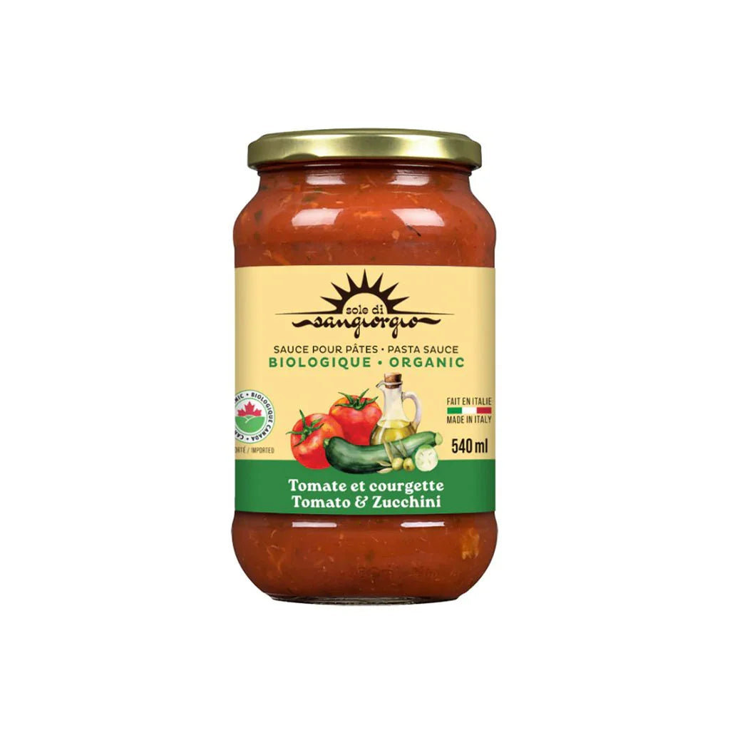 organic tomato and zucchini pasta sauce Sole Di Sangiorgio - La Boite à Grains