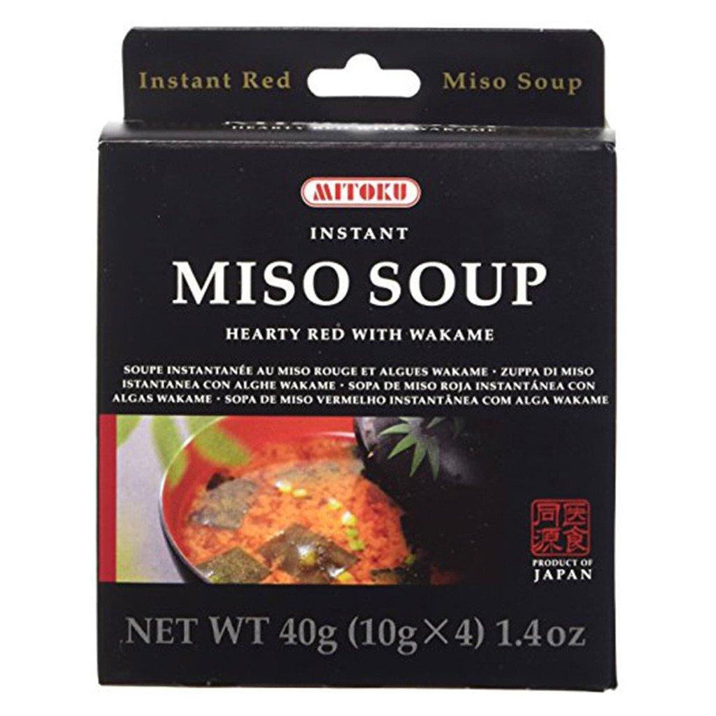 Soupe Instantanée au Miso Rouge et Algues Wakame Mitoku - La Boite à Grains