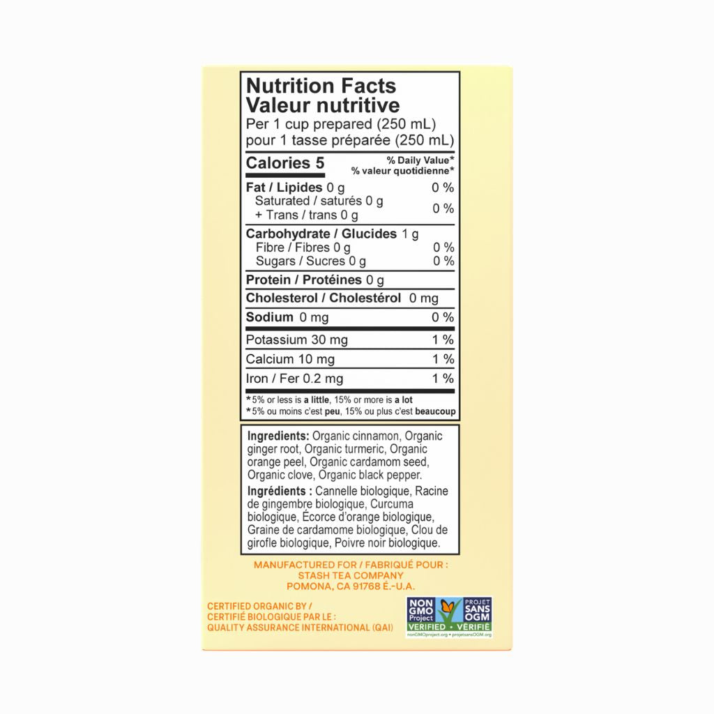 tisane chai au curcuma biologique Stash - La Boite à Grains