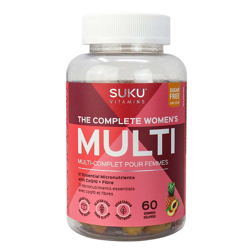 suku vitamins multi complet pour femmes avec coq10 et fibres 60 gélifiés