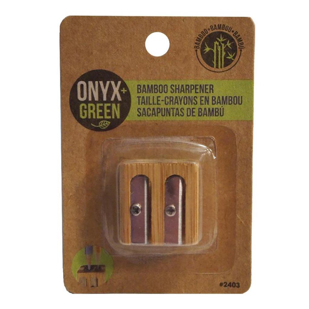 Taille-Crayons en Bambou Écoresponsable Onyx + Green - La Boite à Grains