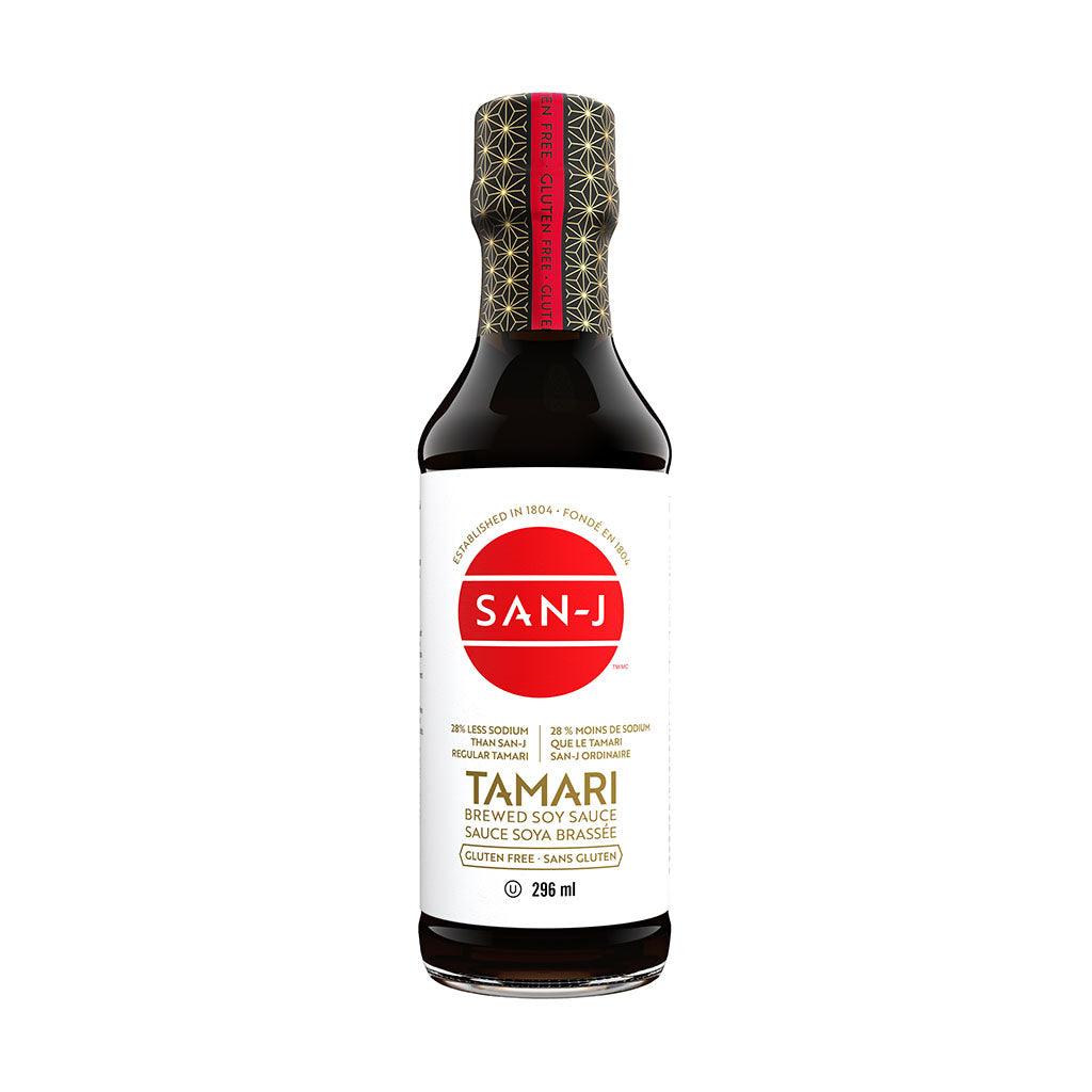 Tamari Sauce Soya Brassée 28% Moins de Sodium San-J - La Boite à Grains