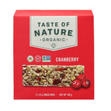 taste of nature barres collation canneberge 160 g