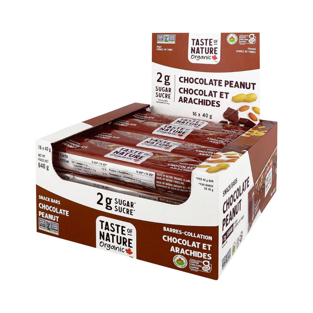 barre collation chocolat et arachides Taste of Nature - La  Boite à Grains