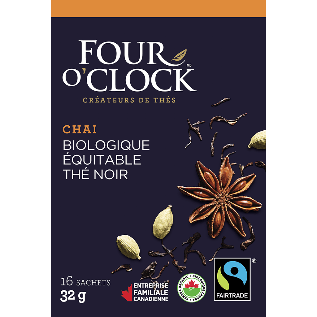 Thé Noir Chaï Biologique Four O'Clock - La Boite à Grains