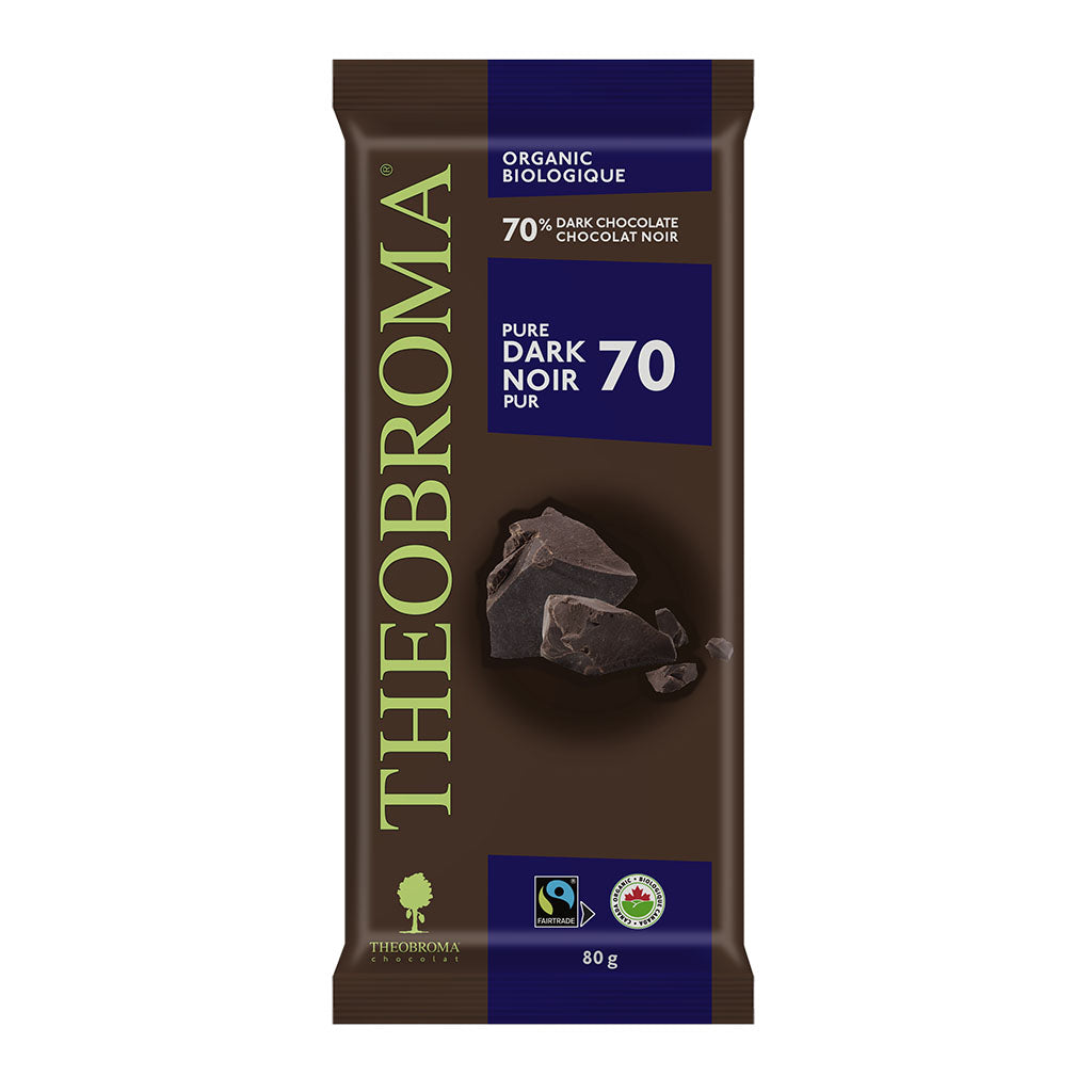 theobroma chocolat noir pur 70% biologique 80 g