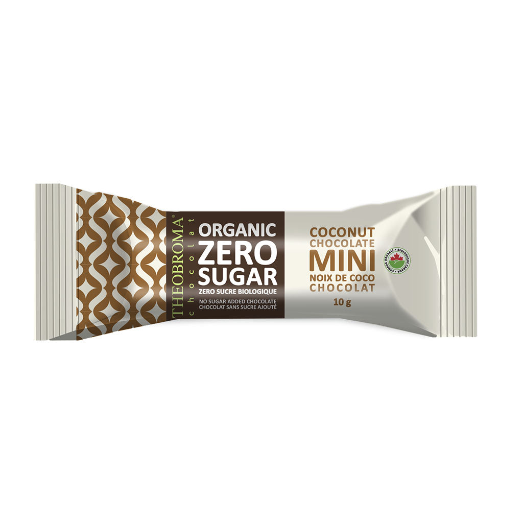 theobroma chocolat zéro sucre mini noix de coco biologique 10 g