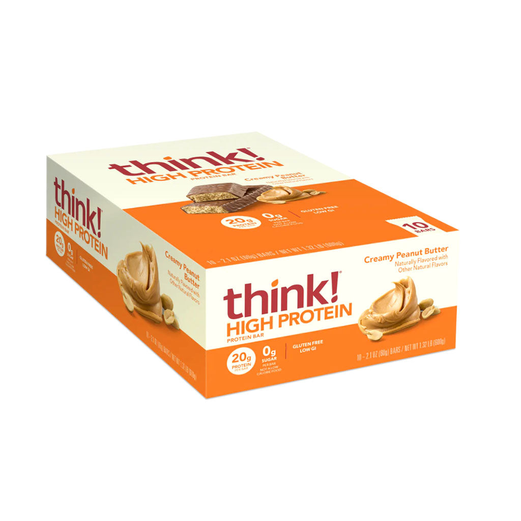 think barre à protéine élevée beurre d'arachide velouté 10 x 60 g