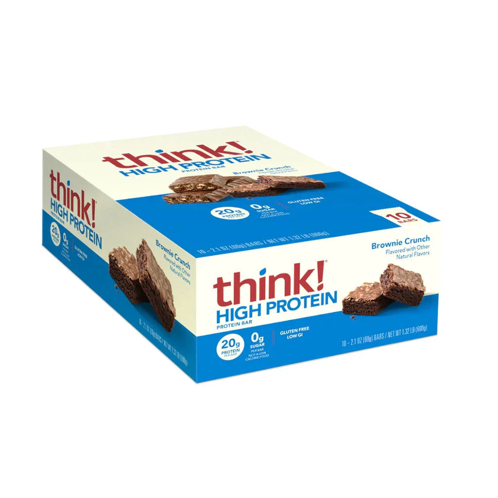 think high protein crunchy brownie bar 10 x 60 g