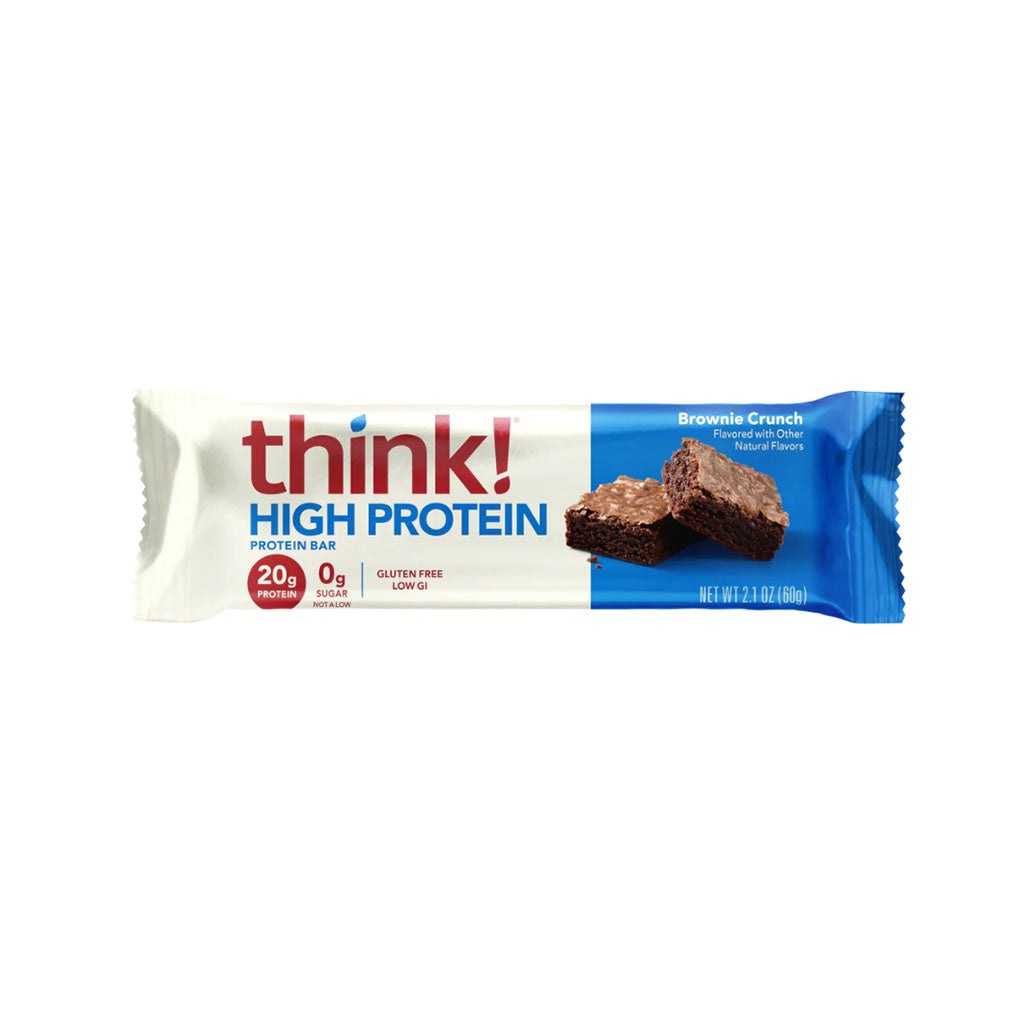 think barre à protéine élevée brownie croquant 60 g