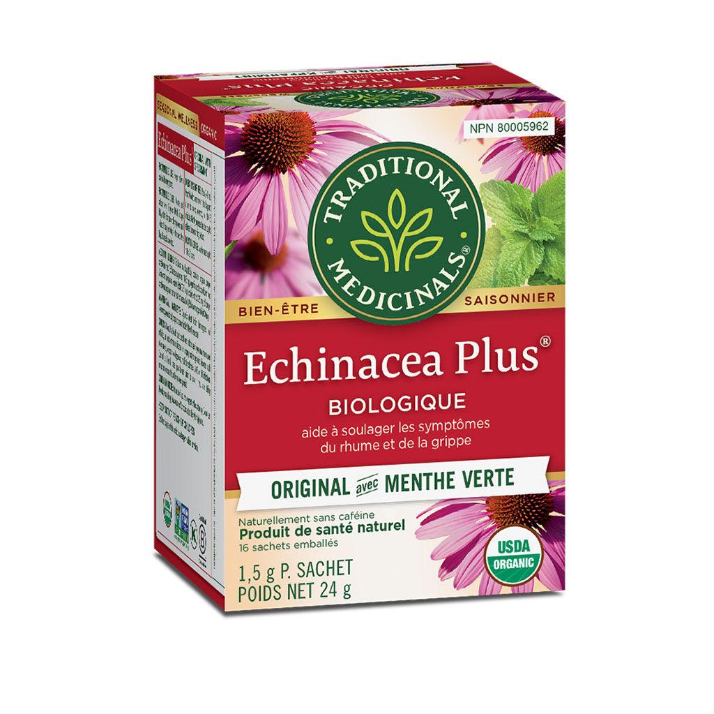 Tisane Echinacea Plus Biologique Original avec Menthe Verte Traditional Medicinals - La Boite à Grains