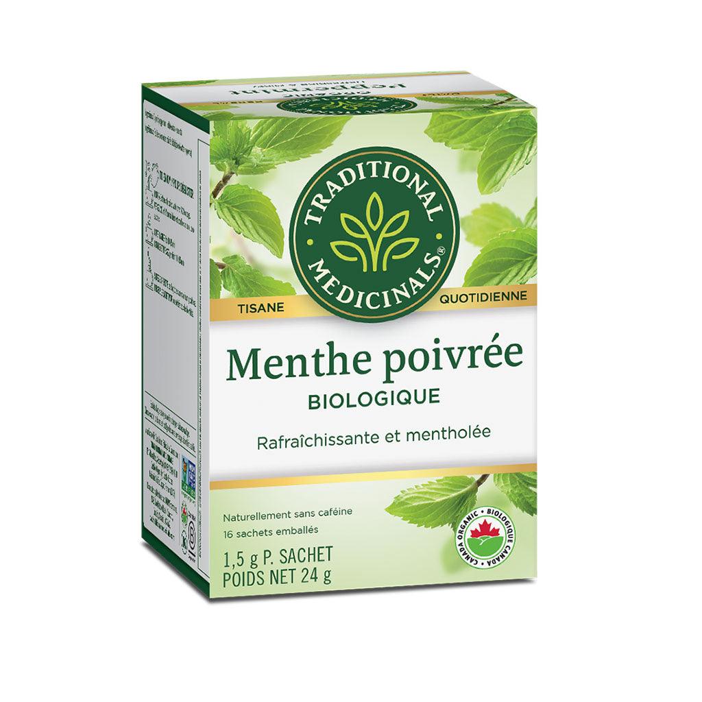 Tisane Menthe Poivrée Rafraîchissante Biologique Traditional Medicinals - La Boite à Grains