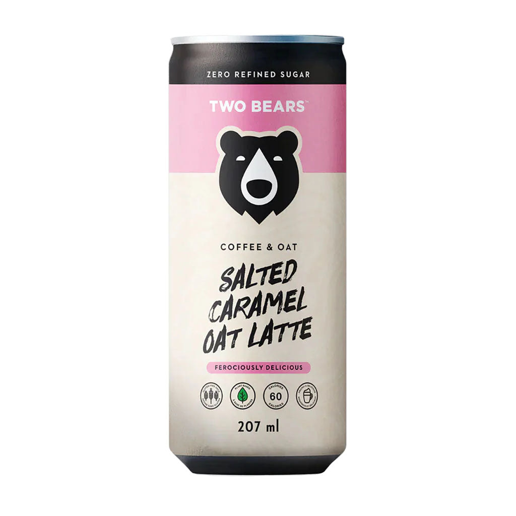 two bears latte mousseux avoine cafe caramel 207 ml - la boite a grains