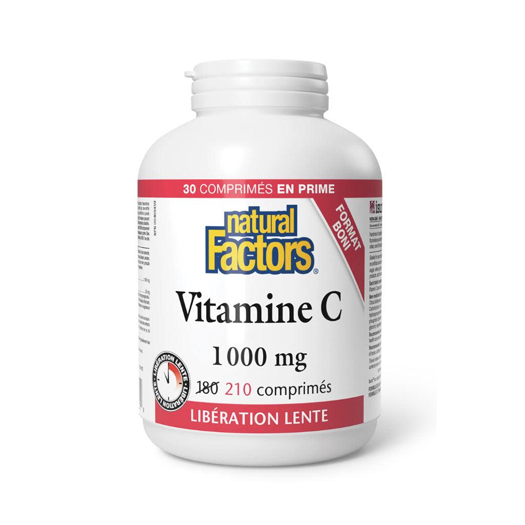 Vitamine C 1000 mg Libération Lente Natural Factors - La Boite à Grains