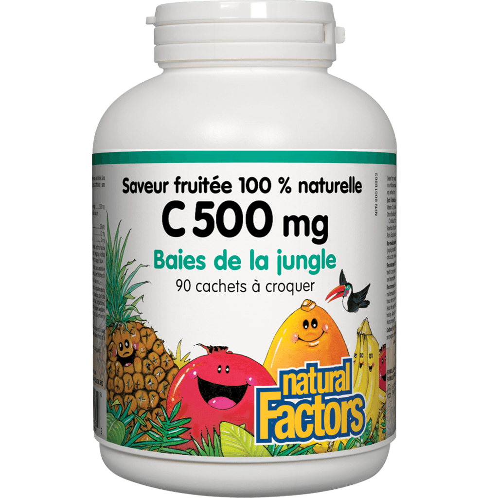 Vitamine C 500 mg Baies de la Jungle Natural Factors - La Boite à Grains