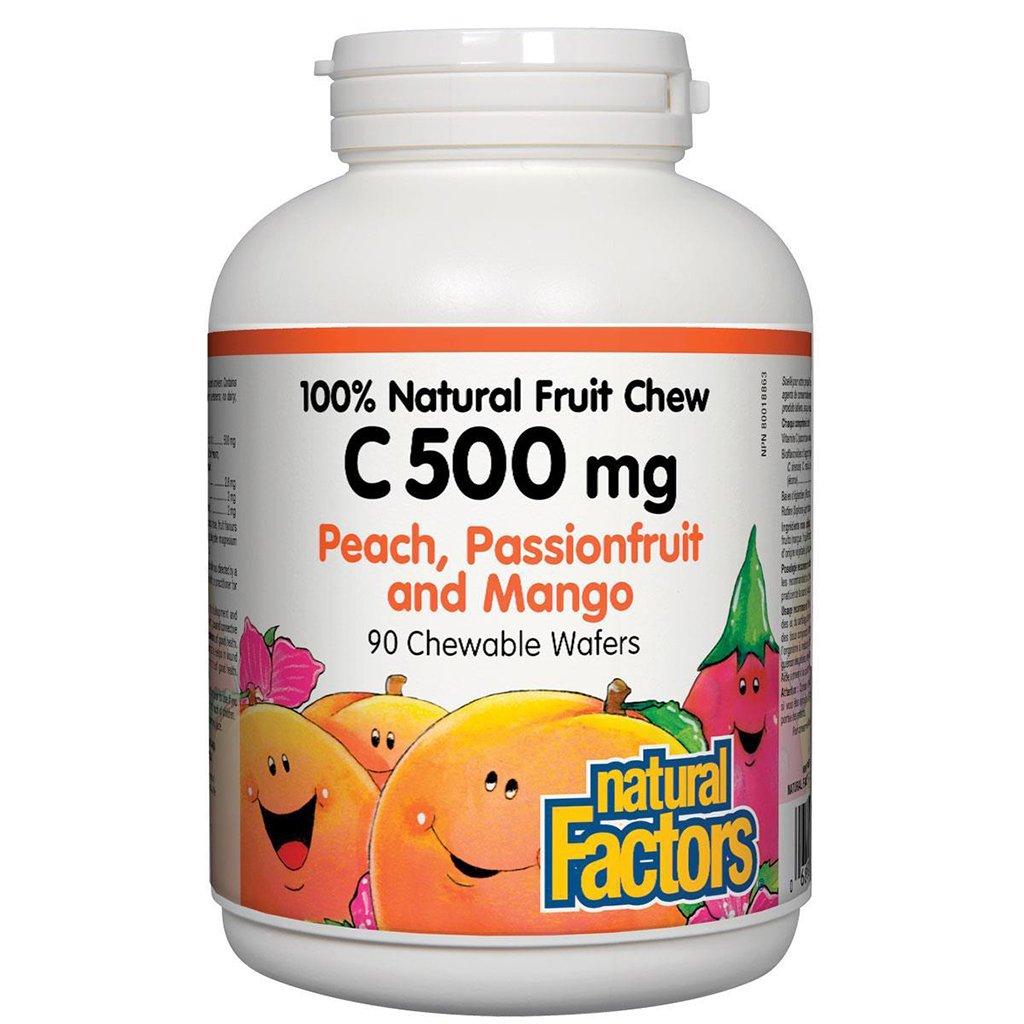 Vitamine C 500 mg Pêche Fruit de la Passion et Mangue Natural Factors - La Boite à Grains