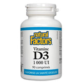 Vitamine D3 1000 UI Comprimés Natural Factors - La Boite à Grains