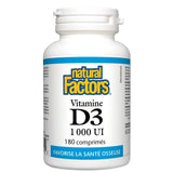 Vitamine D3 1000 UI Comprimés Natural Factors - La Boite à Grains